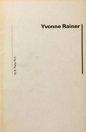 Item #009259 Yvonne Rainer. B. RUBY RICH