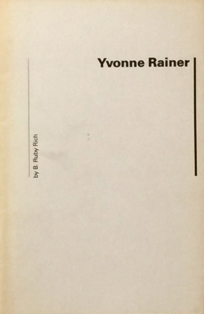 Item #009259 Yvonne Rainer. B. RUBY RICH.