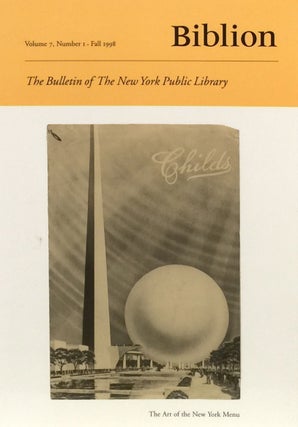 Item #010964 Biblion: The Bulletin of the New York Public Library Speial New York Issue. ANN...