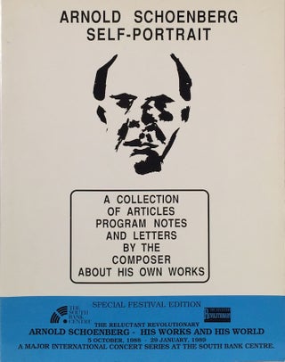 Item #011434 Arnold Schoenberg Self-Portrait. A Collection of Articles Program Notes and Letters...