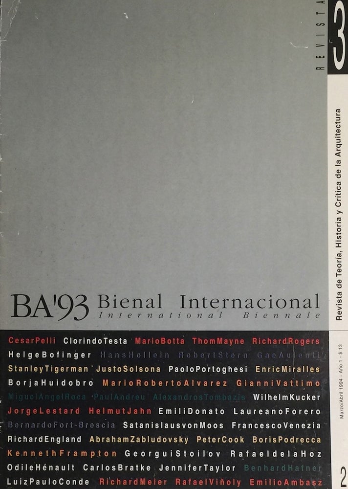 Item #011491 Revista 3: BA’93 Bienal Internacional / International Biennale. KENNETH FRAMPTON.