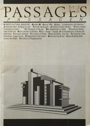 Item #011926 Passages Passagen: A Swiss Cultural Magazine Spring 1996. EILEEN WALLISER-SCHWARZBART