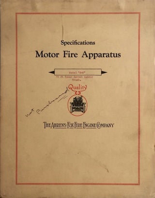 Item #012206 Specifications Motor Fire Apparatus: Model "N-D" 75 Ft Tower Aerial Ladder...