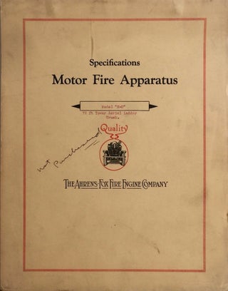 Item #012206 Specifications Motor Fire Apparatus: Model "N-D" 75 Ft Tower Aerial Ladder Truck....