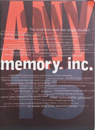 Item #012281 Architecture New York: Memory Inc. Return of Repressed Architectural Memory. CYNTHIA...