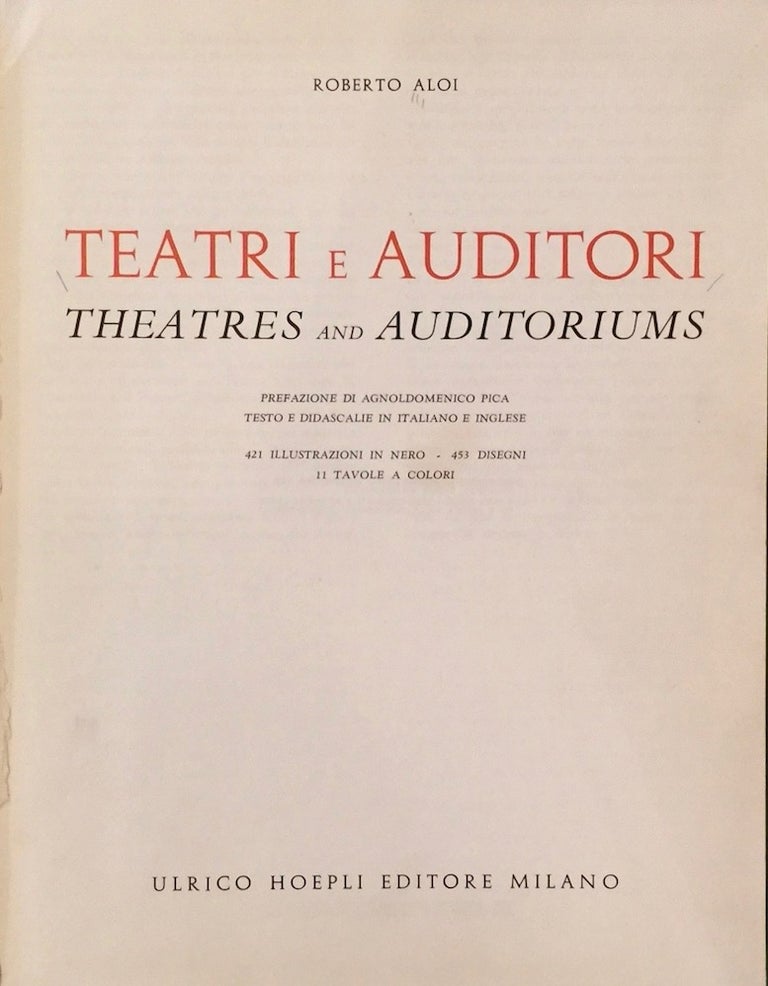 Item #012328 Theatres and Auditoriums / Teatri e Auditori. ROBERTO ALOI.