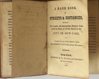 Item #013046 A Hand Book of Streets and Distances, Showing the Length, and Intermediate Distance...