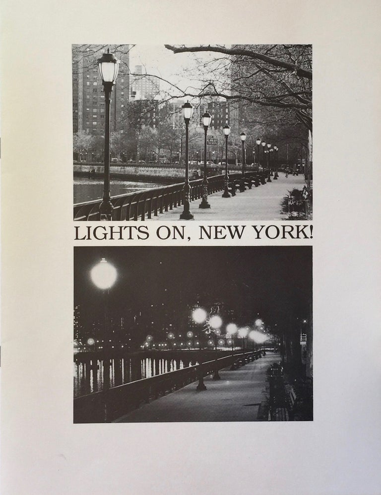 Item #013204 Lights on, New York! Streetlights and City Life in the Era of Electricity. LAURIE GREEN.