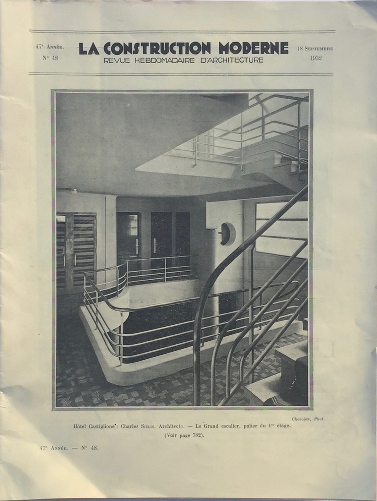 Item #013328 La Construction Moderne: Revue Hebdomadaire d'Architecture 18 septembre 1932. E. RUMLER.