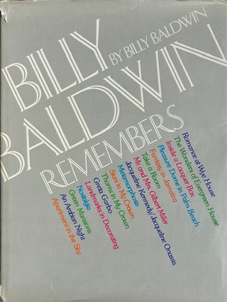 Item #015288 Billy Baldwin Remembers. BILLY BALDWIN