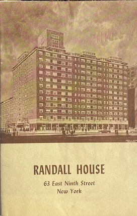 Item #015394 Randall House 63 East Ninth Street New York. DWELLING MANAGERS