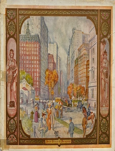 Item #015664 Both Sides of Broadway: From Bowling Green to Central Park New York City. DE LEEUW R. M.