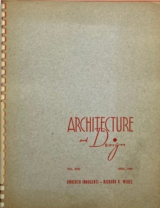 Item #015695 Architecture and Design: This Issue Devoted to the Work of Innocenti & Webel,...